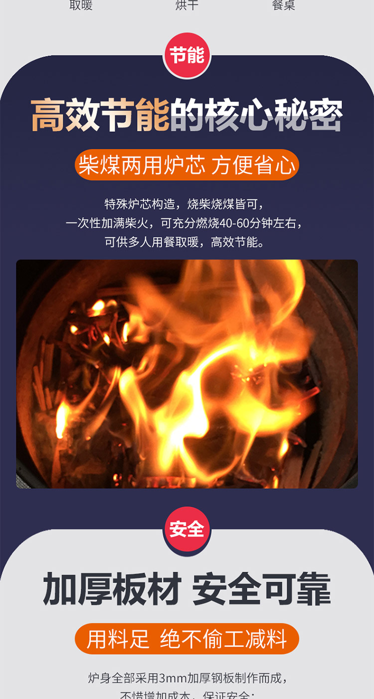 直燃小藏炉—柴煤两用柴火炉【炉具】焱森炉业