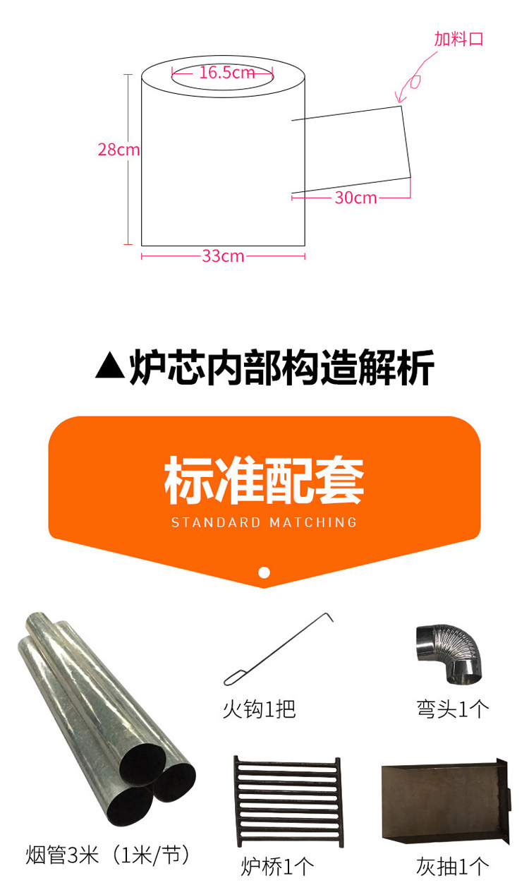 1.8米4锅位带烤箱带火神牌柴煤两用大号藏炉 — 多功能家用取暖藏炉【炉具】焱森炉业