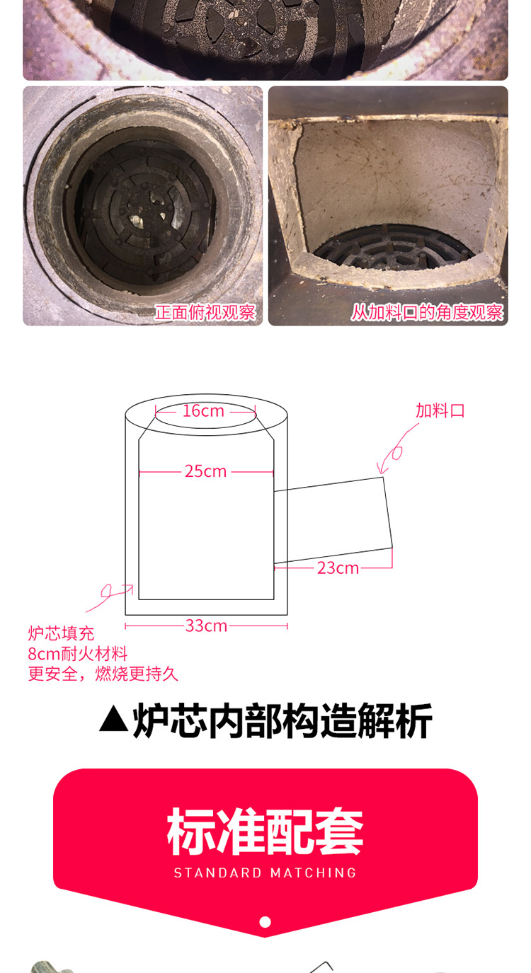 1.8米三锅位带烤箱带火神座柴煤两用大号藏炉—多功能家用取暖藏炉【炉具】—焱森炉业