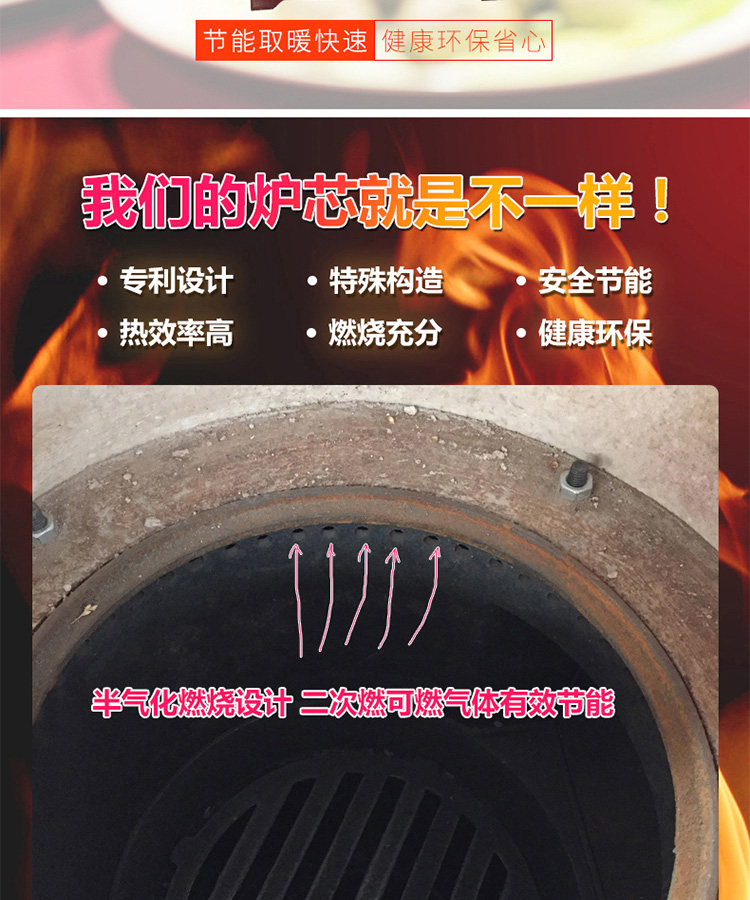 多功能家用柴火炉-0.8米正方形有机钢化玻璃桌面【炉具】